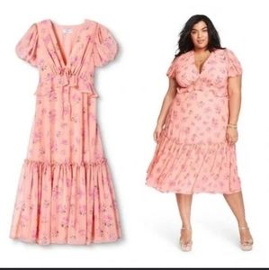 Love shack fancy pink floral dress size 16